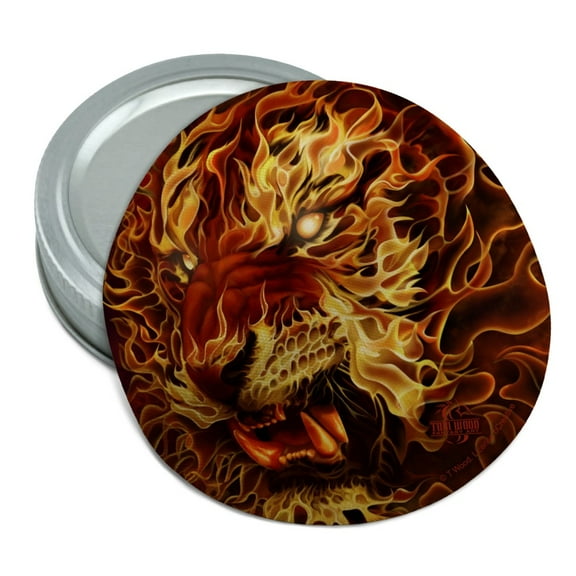 Flaming Fire Tiger Round Rubber Non-Slip Jar Gripper Lid Opener