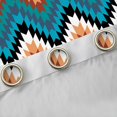 thumbnail image 4 of Homewish Teal Western Aztec Blackout Curtains Set of 2 (52x84 Each) for Women, Vintage Rustic Farmhouse Window Curtains, Triangle Abstract Curtains and Drapes, Living Room Curtains Decor, 4 of 6