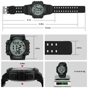 Mens Digital Sports Watch With Stopwatch/Alarm/Dual Time/ LED Backlight Outdoor Sports Waterproof Watch PU Strap Gifts for Man Christmas Gifts