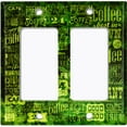 thumbnail image 2 of Metal Light Switch Wall Plate Outlet Cover (Coffee Shop Cafe Restaurant Sign Black Lime Green - Double Rocker), 2 of 2