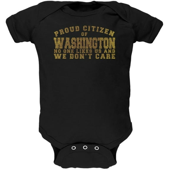 Proud No One Likes Washington Black Soft Baby One Piece - 3-6 months