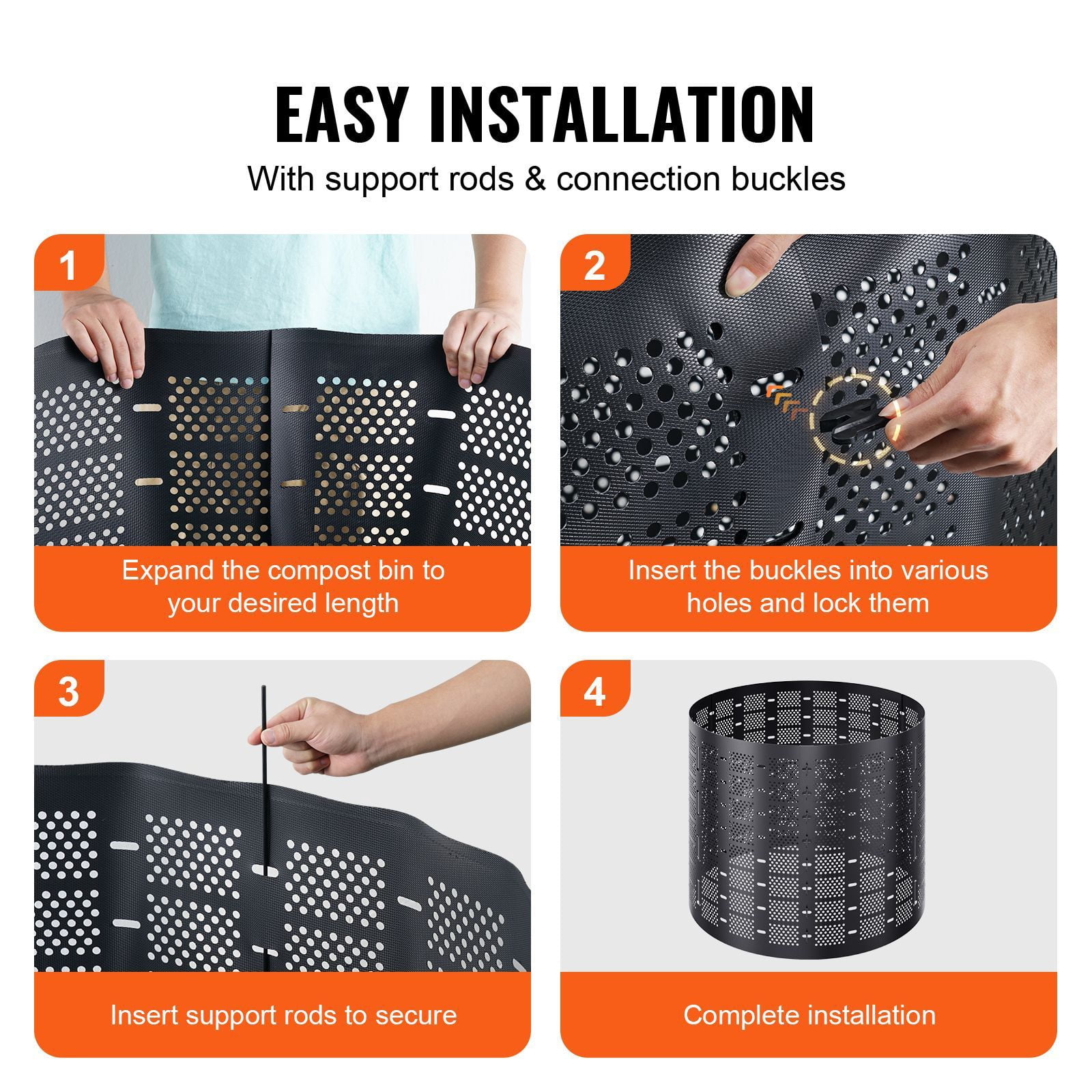 220 Gallon Garden Compost Bin with HDPE Material, Ventilation System, Reusable, Easy Assembly, for Backyard Composting