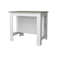 thumbnail image 7 of Cterwk Kitchen Island with 3 Open Shelves, White+Gray, 7 of 7
