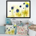 thumbnail image 3 of Designart 'Abstract Blue Flowers In The Meadow' Traditional Framed Art Print, 3 of 4
