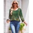 thumbnail image 5 of Zeagoo Womens Blouses Womens Tops Casual Crew Neck Shirts Basic Tees Business Work Blouses Beach Vacation Clothes for Women Green, 5 of 6