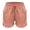 Pink, variant on Womens Casual Shorts Elastic Waist Drawstring Pockets Cotton Linen Short,Black Size L