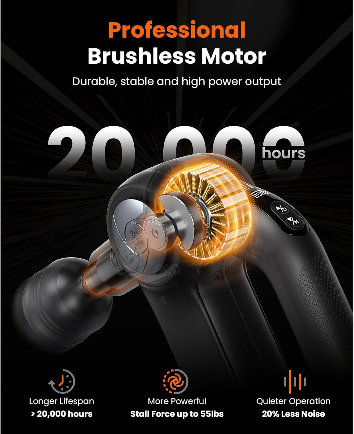 D5 Pro Plus Massage Gun with Heat, 13mm Amplitude Deep Tissue Percussion Massage Gun with Max Power for Muscle Therapy, Professional Muscle Massager, Ideal Gift
