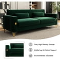 thumbnail image 6 of Mid-Century Modern Sofa Couch, 84" Loveseat Velvet Sofa, Large Sectional Couch with Gold Metal Legs for 3-4 Persons, Upholstered Deep Seat Couches for Living Room, Bedroom, Home, Office(Green), 6 of 8