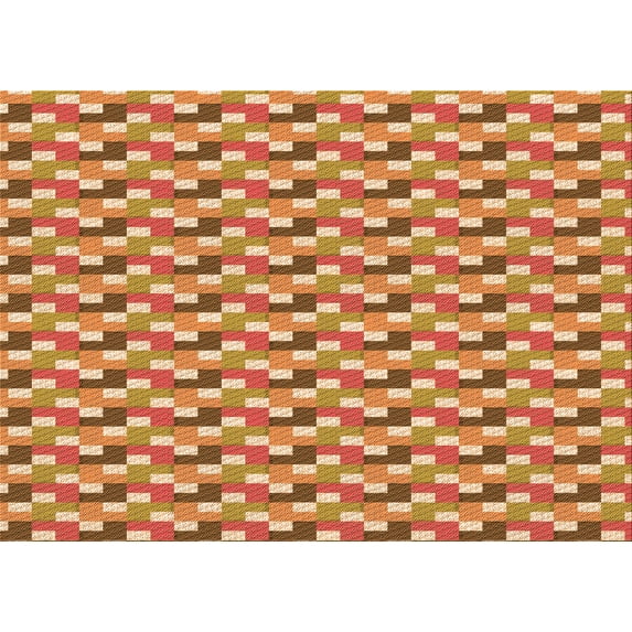 Ahgly Company Indoor Rectangle Patterned Yellow Orange Area Rugs, 2' x 5'