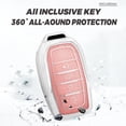 thumbnail image 4 of Key Fob Cover Compatible with Toyota Fortuner RAV4 Prime Tacoma Camry XSE Corolla Cross Land Cruiser CHR Hilux Tundra Highlander Grand Highlander Crown 2016-2026 4 Button Keychain,A Pink, 4 of 9