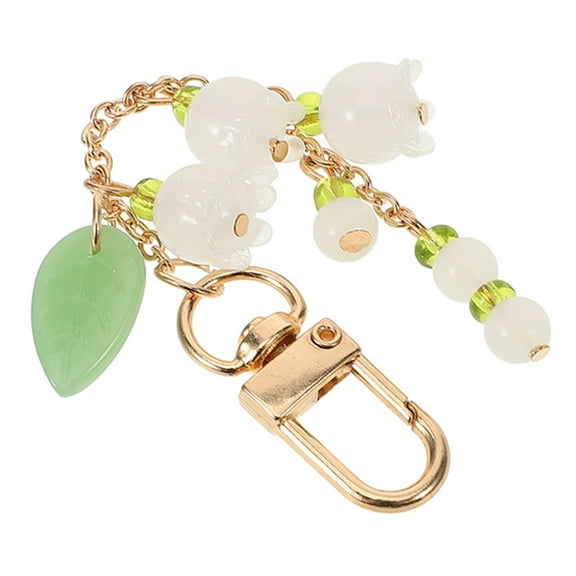 FRCOLOR Stylish Flower Leaf Key Chain Wallet Key Holder for Home and Car Keys Cute Keyrings for Women Purse Charms Bag Accessories