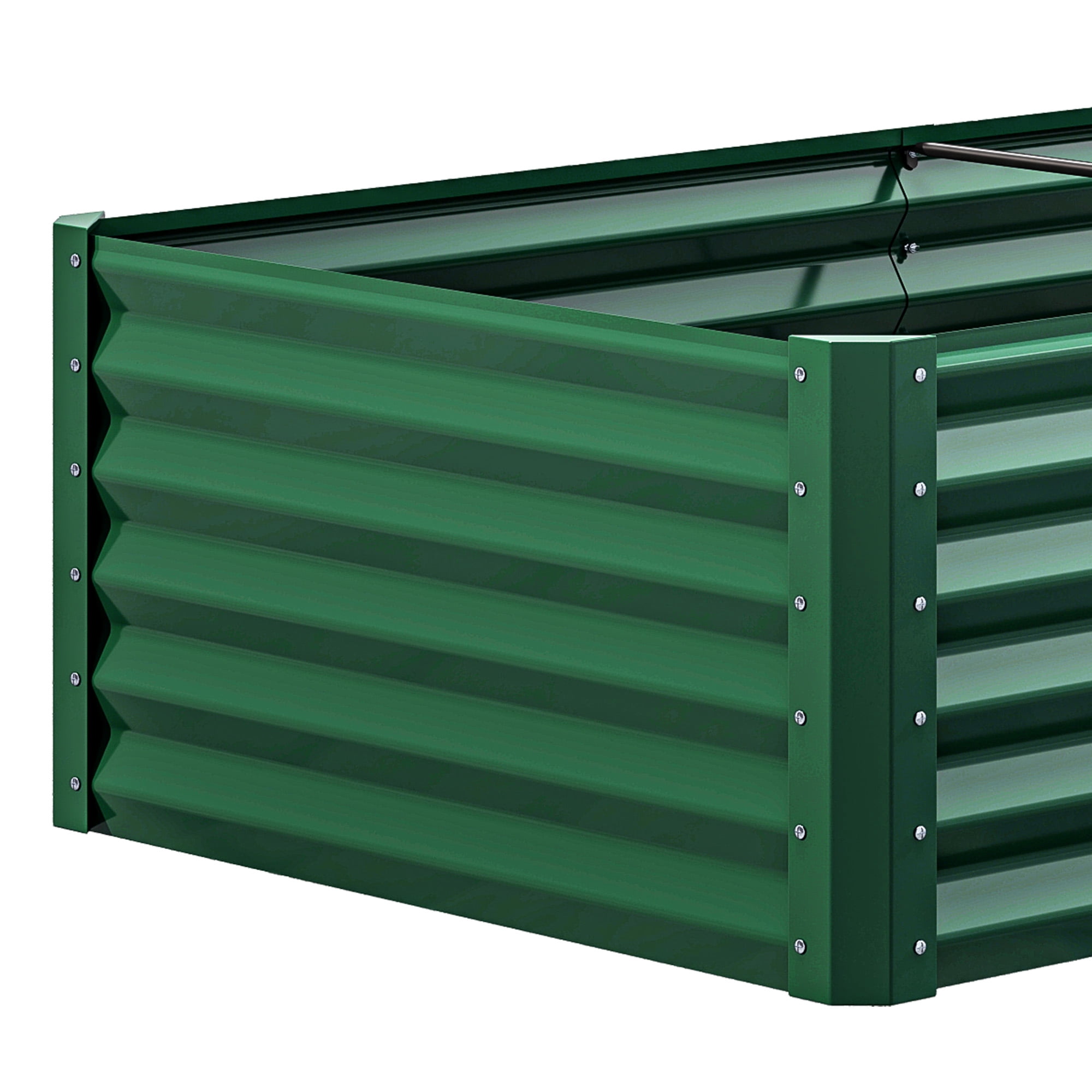 Dextrus 6x3x1.5 Ft Raised Garden Bed Kit with Gloves, Large Galvanized Metal Planter Box, Green