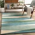 thumbnail image 3 of Mark&Day Wool Rugs, 2x8 Mulhouse Modern Sea Foam Runner Area Rug, Green Blue Brown Carpet for Hallway, Kitchen, Bedroom or Living Room (2'6" x 8' Runner), 3 of 9