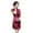 Purplish Red, variant on Women Summer Cheongsam - Stand Collar Plum Blossom Print Short Sleeves Split Hem Qipao Slim Fit Retro Chinese Style Dress
