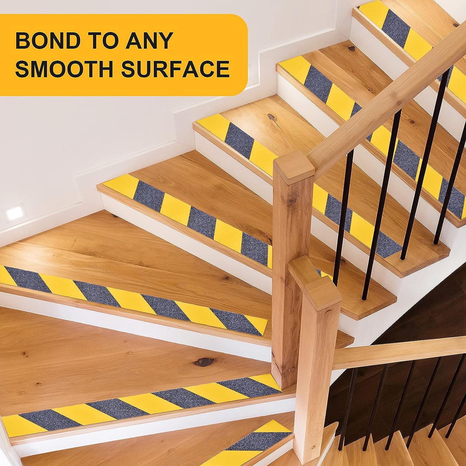 Anti Slip Tape, 1 inch x 65 feet, Safety Non Slip Tape for Steps Outdoor Waterproof, Heavy Duty Grip Tape for Concrete Floors, Yellow
