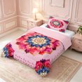 thumbnail image 2 of Erosebridal Geometric Art Twin Comforter Sets,Elegant Paisley Feather Bedding Set,2pcs,1 Comforter and 1 Pillowcase,Pink Reversible, 2 of 7
