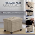 thumbnail image 6 of Ornavo Home Storage Ottoman Small Rectangle Ottoman with Legs, Foot Rest Stool Seat, Load up to 600 LB, for Living Room, Bedroom, Home Office, Dorm - 12 x 16 x 12, Tan, 6 of 7