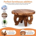 thumbnail image 3 of Support de Piédestal de Plantation en Bois de Forme Ronde Tabouret de Jardinière Robuste Support Décoratif pour Pot de Fleurs Support Polyvalent de Plantation de Table avec Longues Vis pour Balcon Intérieur-1 Pce-Brun, 3 of 10