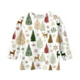 thumbnail image 4 of Girls Long Sleeve Crewneck Shirt with Candy Cane Bow and Heart Print Casual Pullover Top for Children Kids, 4 of 4