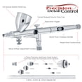thumbnail image 2 of Master High Precision G444 Pro Set Dual-Action Gravity Feed Airbrush Set with 3 tips (0.2, 0.3 & 0.5 mm), 1/3 oz Funnel Cup, Air Control, 2 of 6
