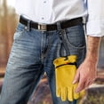 thumbnail image 5 of Guantes de jardinería para hombre/mujer, guantes de trabajo de piel de vaca, guantes de trabajo de jardín antiespinas y anticorte - engrosamiento amarillo, 5 of 5