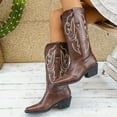 thumbnail image 7 of SACFOF Cowboy Boots for Women Cowgirl Mid Calf Western Boots Embroidered Chunky Heels Pointed Toe Pull On, Perfect for Partys, Country Music Festivals, Concerts, and More, 7 of 7