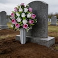 thumbnail image 6 of Ovzne Peacock Roses Artificial Flower Bouquet for Cemetery Holiday Memorial Decoration, 6 of 6
