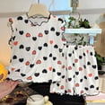 thumbnail image 2 of XZNPDUCQ Summer Outfits for Girls 1-2 Years Girls Summer 2PC Set Cute Cartoon Printed Short Sleeve Shorts Two Piece Pajamas Set, 2 of 4
