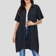 thumbnail image 4 of Blusa larga para mujer, dobladillo irregular, mangas cortas, vestido de camisa vintage suelto Irfora Aqua/3X-grande, 4 of 7
