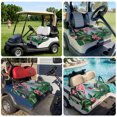 thumbnail image 6 of Golf Cart Seat Covers for 2 Seater,Green Hummingbird Soft Microfiber Cart Seat Towel Blanket,Spring Summer Pink Flower Leaf Absorbent Breathable Non Slip Bench Seats Protector for Golf Course 51"x31", 6 of 9