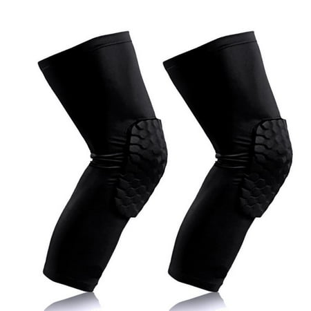 Sports Knee Pad-Honeycomb Knee Pad-RUNACC Honeycomb Knee Pad Anti-slip Basketball Leg Long Sleeve Ergonomic Knee Protector (1Piece) Black,