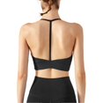 thumbnail image 2 of T Shape Halterneck Bra for Women Fashion Sports Bra with Chest Pad One-piece Fitness Vest, 2 of 2