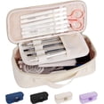 thumbnail image 1 of Estuche de gran capacidad para lápices, multifuncional, con compartimentos, para niñas y niños, estuche de papelería, estuche para cosméticos, 2100 ml (azul oscuro)., 1 of 7