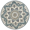 thumbnail image 1 of LR Resources DAZZL54094IVT40RD Tapis Rond d'Intérieur Dazzle Aztec - Ivoire & Turquoise, 1 of 2