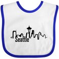 thumbnail image 3 of Inktastic Seattle Skyline Boys or Girls Baby Bib, 3 of 4