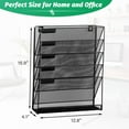 thumbnail image 6 of Magnetic File Organizer Mesh 5-Tier Black Hanging File Organizer Vertical Holder Rack for Office Home, 6 of 6