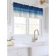 thumbnail image 3 of Valances for Windows Ombre Navy Rod Pocket Cafe Window Treatments Valance Curtains for Kitchen Bathroom Laundry Basement Windows 42"x12", 3 of 9