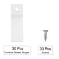 thumbnail image 3 of Uxcell Anti-slip Drawer Stops, 30 Pcs 1.97" Plastic Drawer Stopper, Dresser Drawer Stopper with Screws for Furniture, 3 of 6