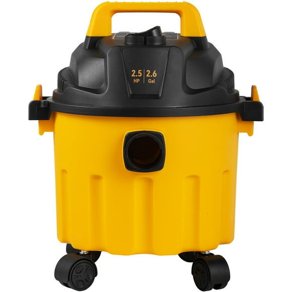 KFFKFF Wet and Dry Vacuum, 2.6 Gallon Capacity, 2.5 Peak Horsepower, Versatile 3 in 1 Compact Shop Vacuum with Blowing Capability, Convenient Attachment Storage, Black and Yellow, ETL Certified