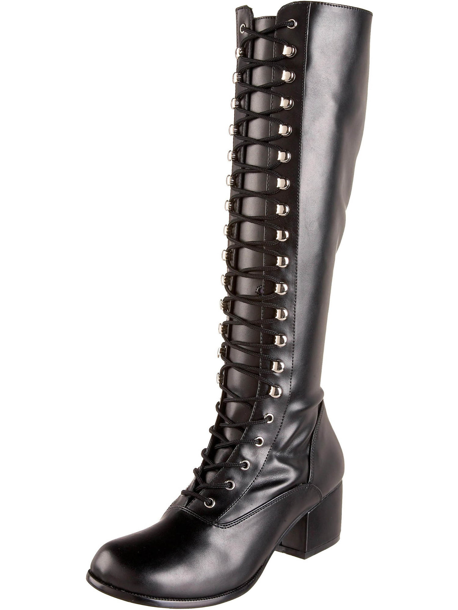 knee high black boots 2 inch heel