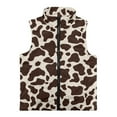 thumbnail image 4 of Pzuqiu Cow Print Kids Sleeveless Vests Casual Clothes for Girl 11-12 Versatile Soft Winter Lightweight Sleeveless Fleece Jacket with Practical Wind Proof for Outdoor Activities, 4 of 7