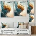 thumbnail image 4 of Designart Abstract Blue And Gold Leaves I Canvas Wall Art, 4 of 5