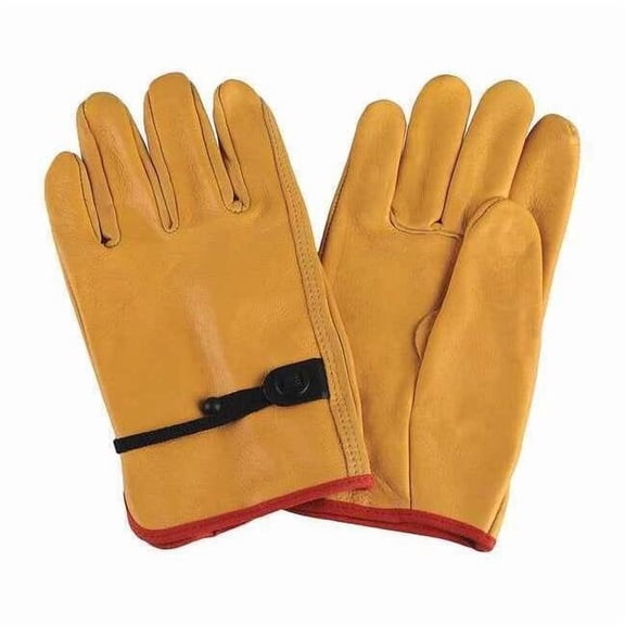 Leather Drivers Gloves, Cowhide, Cinch, Keystone Thumb, Gunn Cut, Yellow, L 1 PR