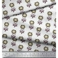 thumbnail image 2 of Soimoi Poly Georgette Fabric Leaves & Floral Block Print Fabric by The Yard 42 Inch Wide, 2 of 3