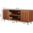 thumbnail image 2 of TV Stand for 65" 60" TVs, Mid-Century Modern TV Stands for Living Room, Fluted Entertainment Center with Storage Cabinet & Open Shelf, Wood TV Console Media Cabinet, Walnut, 2 of 8