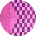 thumbnail image 1 of Ahgly Company Indoor Round Abstract Pink Modern Area Rugs, 7' Round, 1 of 4
