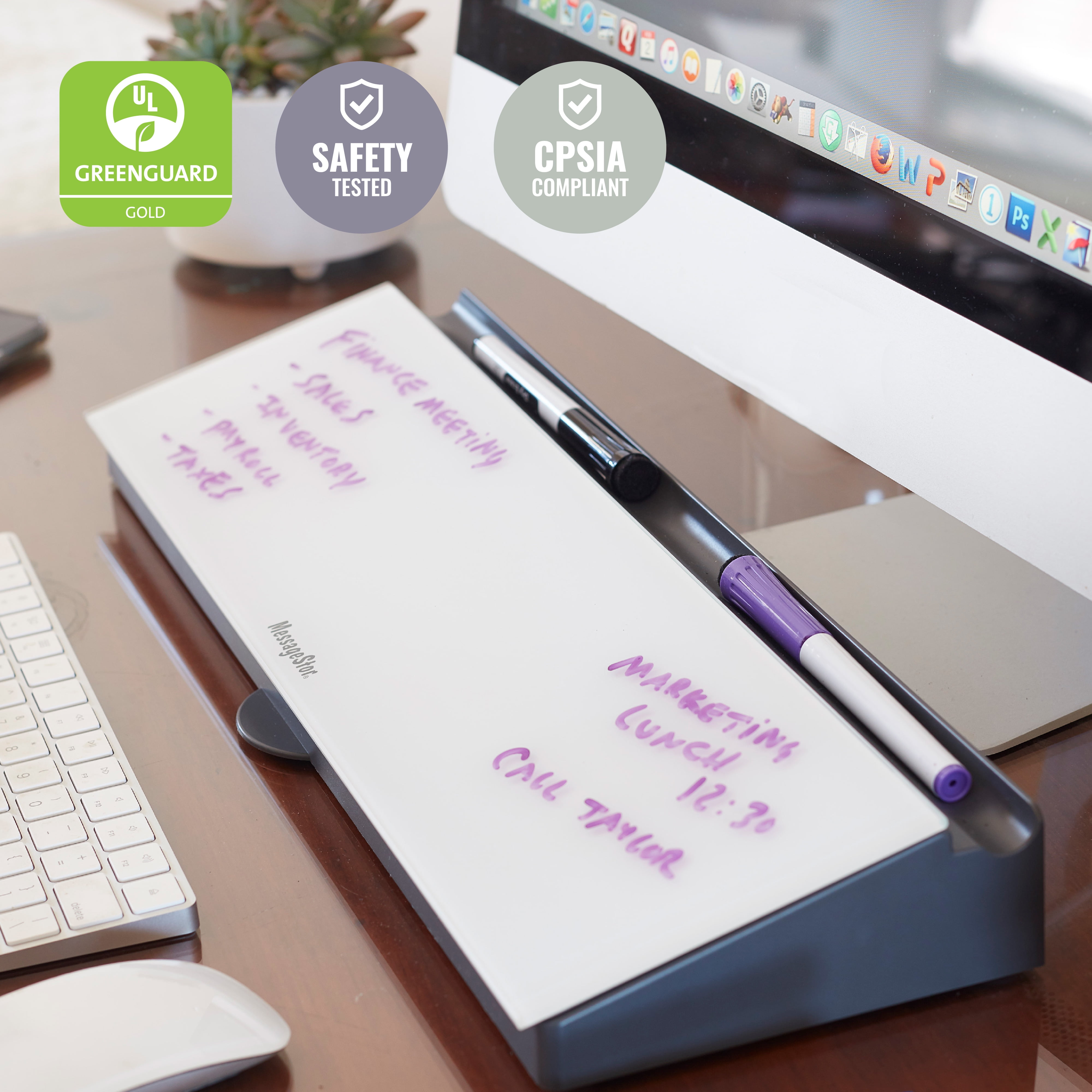 ECR4Kids MessageStor Dry-Erase Keyboard Write and Store, Desk Organization, Waves