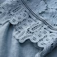 thumbnail image 4 of Women Plus Size Tops Lace Patchwork Bow V-Neck T-Shirt, 4 of 6