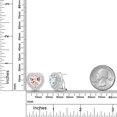 thumbnail image 2 of Gem Stone King 925 Sterling Silver Post Clip Stud Earrings Nano Morganite Moissanite (7.65 Cttw), 2 of 3