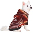 thumbnail image 2 of Fotbe Red Leaf Flame Fox Print Small Dog Sweater Hoodies Pet Grey Hooded Soft Fleece Sweatshirts with Pocket Fall Winter Puppy Cat Sweaters Warm Clothes-Small, 2 of 7